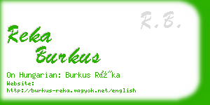 reka burkus business card